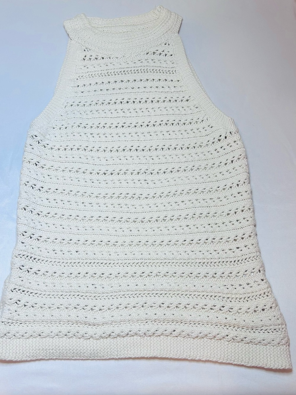 Banana Republic TAMRA COTTON SWEATER TANK Size Large Cream